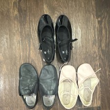 Dance Shoes Lot 3 Pairs ABT Tap, ABT Jazz Slip-On, Freestyle Ballet