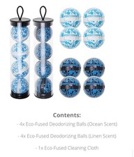 Eco-Fused Deodorizing Balls for Shoes, Lockers, Bags, Car  (8 Pack) Ocean/Linen
