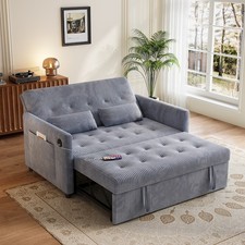 53" Convertible Small Couch w/Pull Out Bed,Loveseat Sleeper Sofa for Living Room