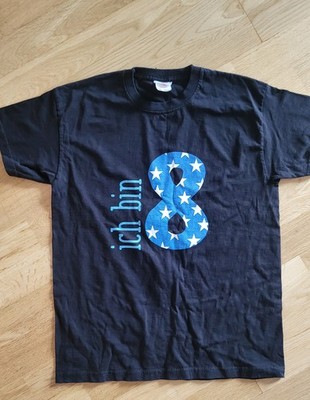 Kinder Geburtstag T-Shirt ICH BIN 8 Gr. 140  Schwarz Sterne Unisex