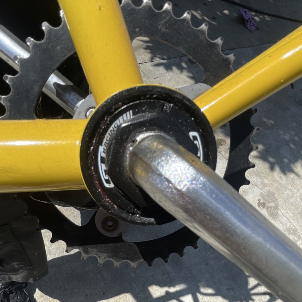 GT Old School BMX Bike Frame and Fork Yellow Chrome Steel Vintage