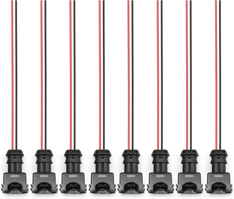 Paquete de 8 arnés de enchufe conector inyector de combustible, repuesto para Ford F150 F250 F350 Foto 3 de 4