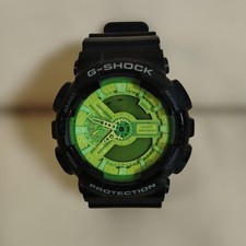 CASIO G-SHOCK GA-110B Black Green Wristwatch 20 Bar Water Resistant Battery Dead