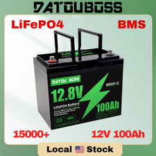 12V 100Ah Lithium Battery LiFePO4 BMS Deep Cycle RV Marine Solar Boat Off-grid