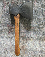 Vtg Primitive Hewing Broad Hatchet w/ Wood Handle 2lb 5.7oz  4.75" Edge