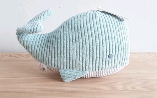 NEXT Piumino peluche morbido balena in velluto a coste verde grigio bambino nuovo con etichette - Foto 1 di 6