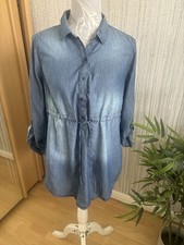 H&M MAMA MATERNITY ladies denim look shirt top size medium approx 12 14 