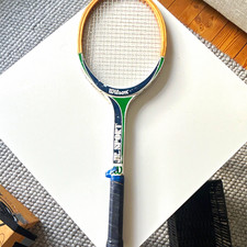 Wilson J.R. Sport Tennis Racket Wood Frame Blue/Green/White Rackets