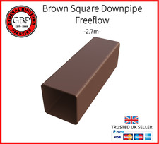 Square Brown Gutter 114mm Guttering & 65mm Downpipe Fittings Rainwater