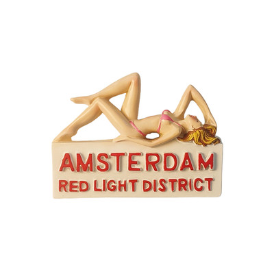 AMSTERDAM RED LIGHT DISTRICT Tourist Souvenir Resin Refrigerator Fridge Magnet