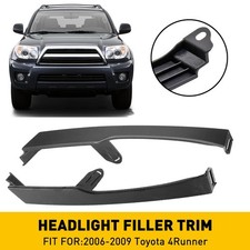 Black Front Headlight Filler Trim Left Right Set For 2006-2009 Toyota 4runner E