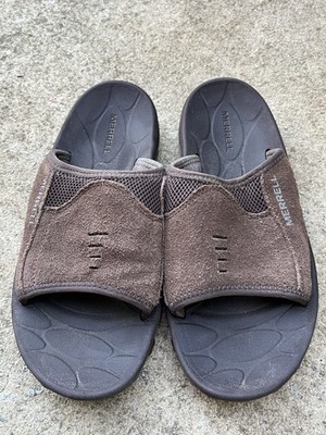 Men's Merrell Huntington brown suede, mesh & EVA foam slide sandals size 7 / 40