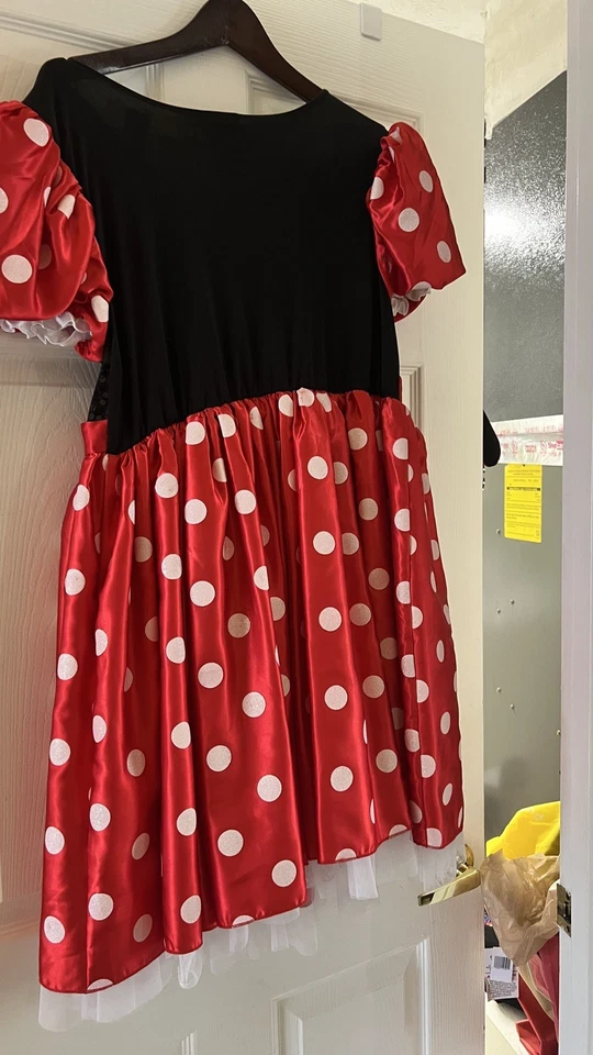 Disney Women's Minnie Mouse Costume Dress Red White Polka Dot Size Large - Image 3 of 4