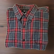 Eddie Bauer Men's Red Plaid Flannel Regular Fit Button Up Long Sleeve Shirt XL