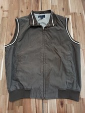 Daniel Cremieux Men Vest Brown Zipper Front Golf Sz Medium