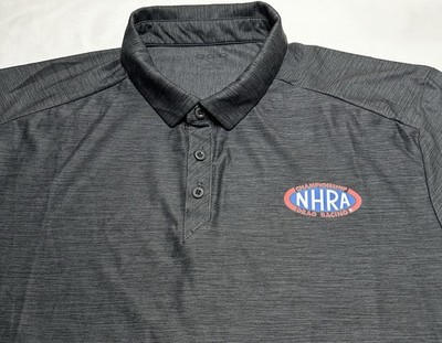 NHRA Drag Racing Polo Shirt Race Grey Mens Size XXL 2XL Auto Cars Premier