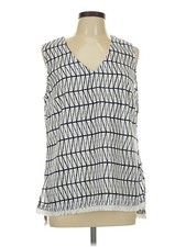Banana Republic Factory Store Women Ivory Sleeveless Blouse L