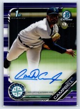 2019 Bowman Draft Isaiah Campbell Chrome Autographs Purple Refractor #/250