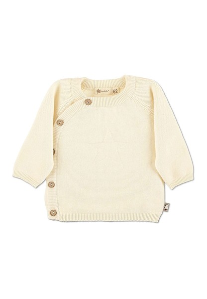 Sterntaler Baby MäDchen Gots Strickjacke Mit Stern Knopfleiste Natur Gr. 74-image