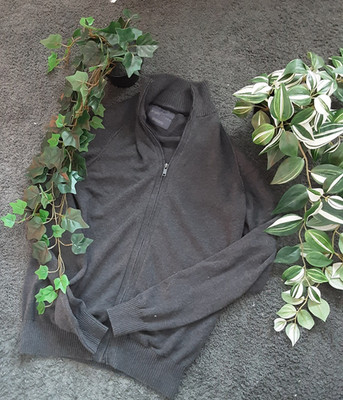 Angelo Litrico Herren Feinstrickpullover L Schwarz mit Reißverschluss und Kragen