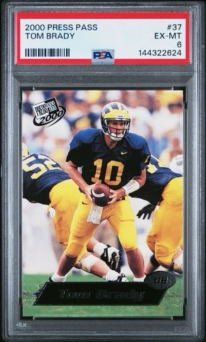 2000 PRESS PASS #37 TOM BRADY ROOKIE RC PSA 6 Wolverines / Patriots / Buccaneers