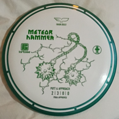 Yikun Discs Meteor Hammer Putting Disc Putter & Approach 180g White Green