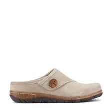 Earth Ezra Slip-On Cushioned Arch Support Womens Mule Taupe Suede - 9.5 Medium