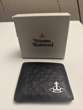 Vivienne Westwood Embossed Men Wallet Bifold Wallet Leather Black Men's Used