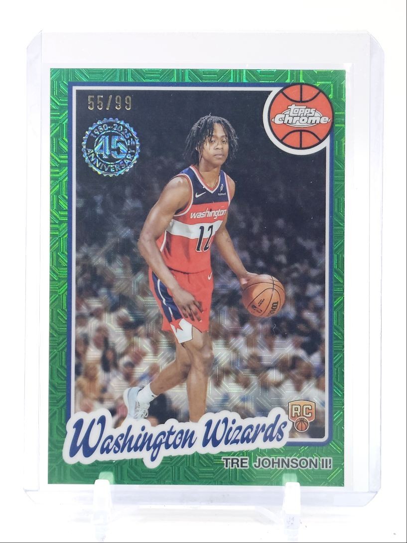 TRE JOHNSON III 2025-26 TOPPS CHROME 1980 GREEN MOJO ROOKIE RC /99 Q2264