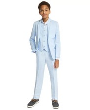 CALVIN KLEIN Big Boys Light Blue Slim Fit Suit 12 14 ymy1126