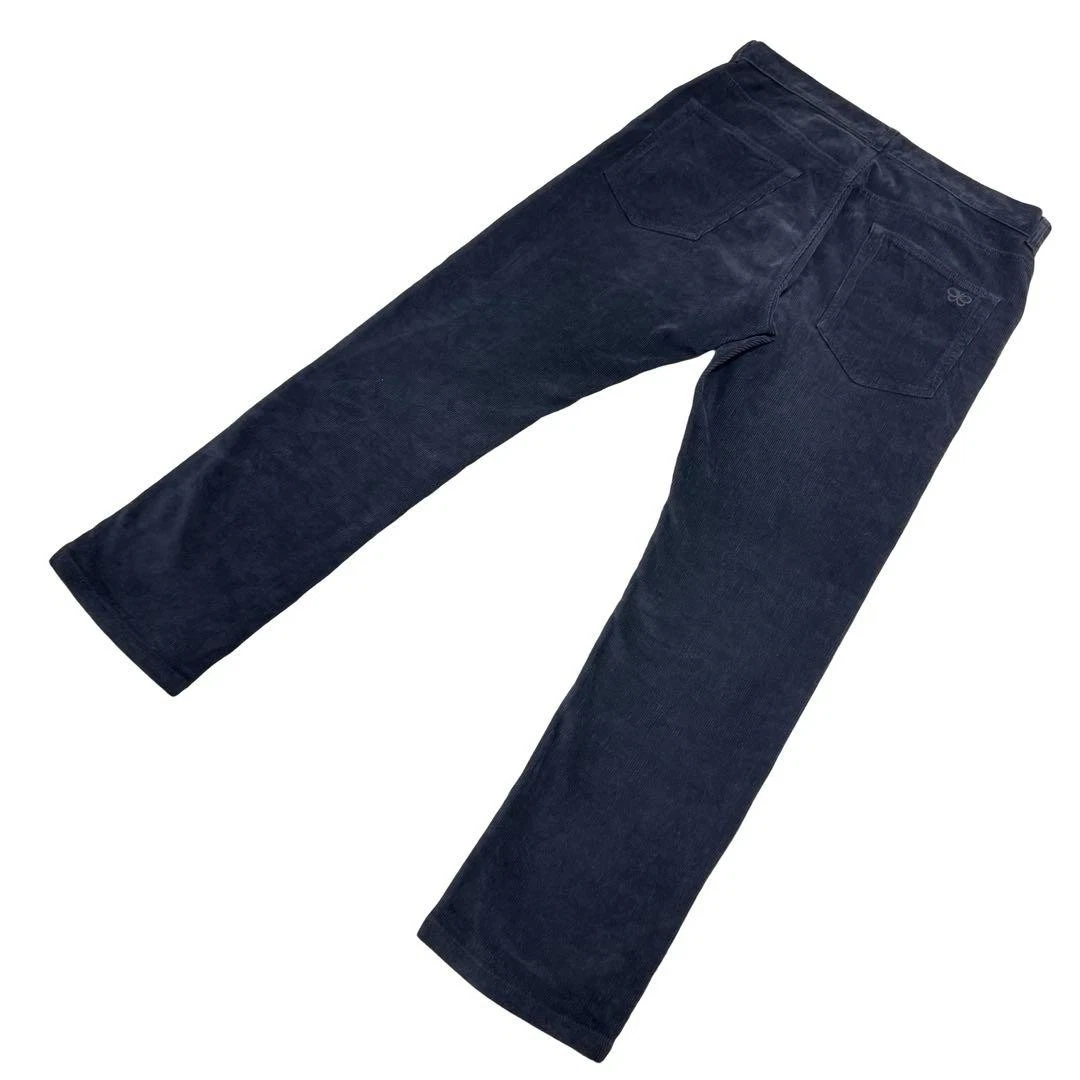 Pantalone in velluto a coste nero Bottega Veneta taglia 48 cotone bottoni mosca vestibilità dritta