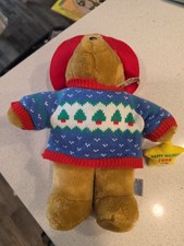 Paddington Bear Happy Holiday Plush 15" 1998 Christmas Sears