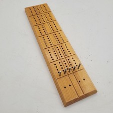 Vintage 1960's Milton Bradley 4626-A Cribbage Board Card Game- Metal pegs