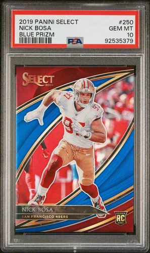 2019 Panini Select Nick Bosa Blue Field Level Prizm RC Rookie #250 PSA 10