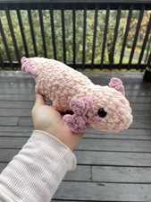 Soft Yarn Handmade Crochet Amigurumi Plushie Pink Axolotl Stuffed Animal 10  