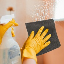 Reusable Microfiber Towels for Glass and Mirrors Durable Black Cleaning Cloths