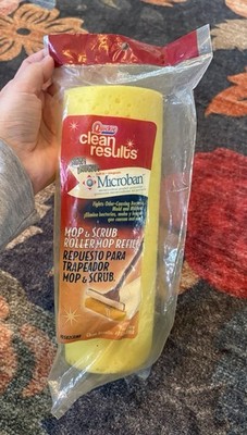 Quickie Clean Results Roller Mop Refill Mop and Scrub #0582CRMB Microban NEW