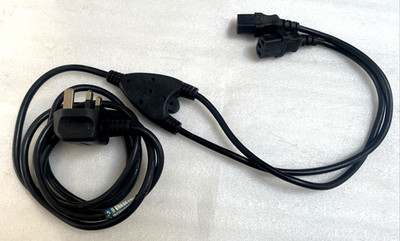 UK 3-Pin Stecker auf Dual IEC C13 Y Splitter Stromkabel für PC Monitor Drucker