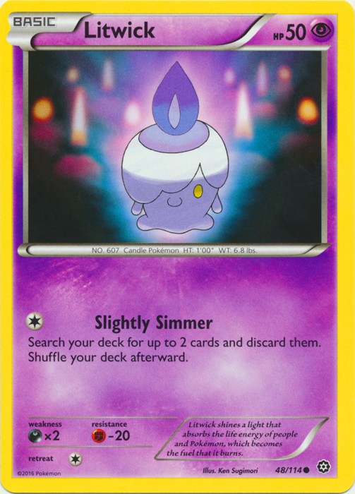 Litwick - 48/114 - Common (Hp) Steam Siege - Psychic Pokémon