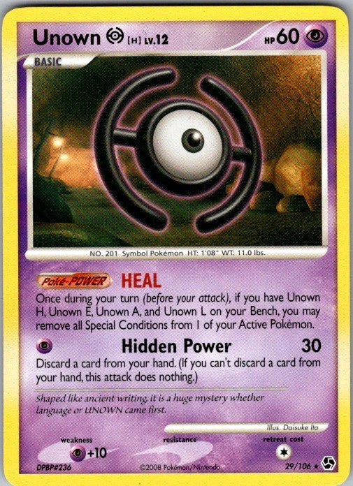 Unown [H] 29/106 Great Encounters Rare LP Pokemon TCG