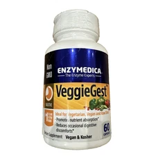 Enzymedica VeggieGest 60 Capsules Casein-Free, Dairy-Free, Egg-Free - 344