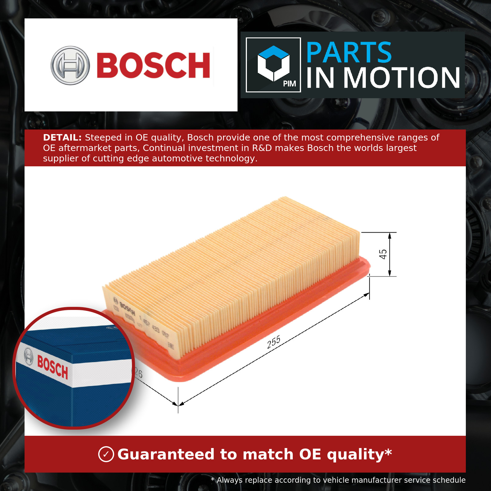 ✅Fits BOSCH 1 457 433 097 AIR-FILTER INSERT ⭐UK Seller⭐ - Image 4