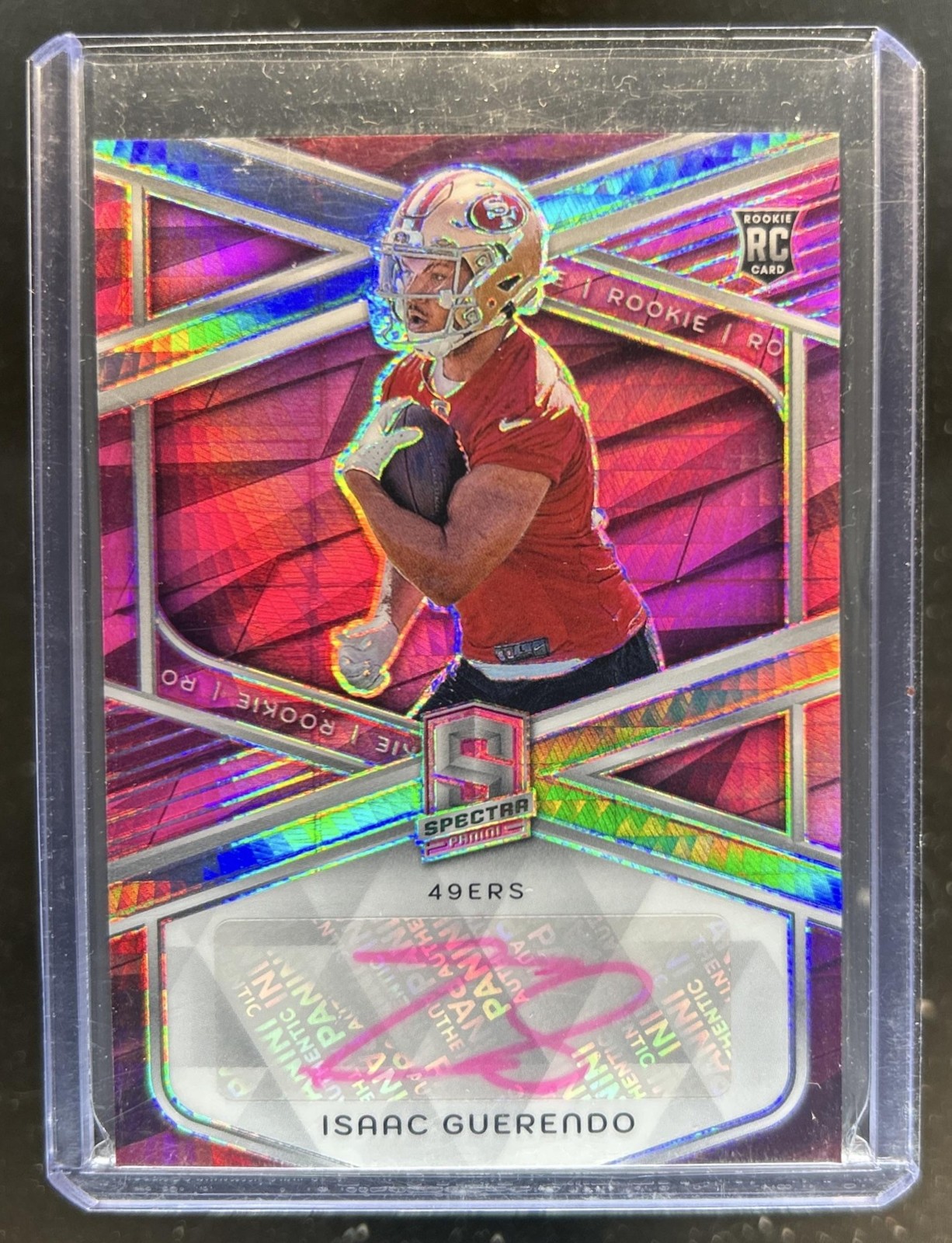 Isaac Guerendo Panini Spectra Rookie Autographs #RAIGO Neon Pink