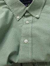 Tommy Hilfiger 2XL Dress Shirt 100% Cotton Long Sleeve Plaid Green with Pocket
