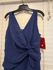 JOEZ Womens Blue Solid V-Neck Sleeveless Ruffle Wrap Midi Dress XL