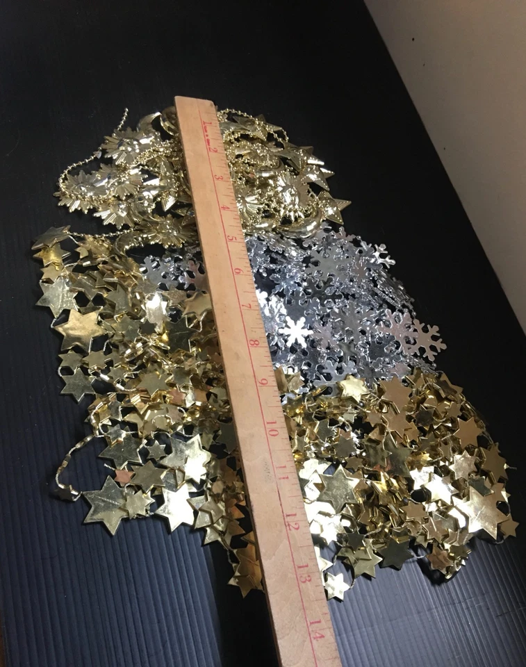 7 piezas de lentejuelas de copo de nieve de luna de estrella pequeña brillante plateadas y doradas Foto 4 de 4
