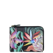Anuschka Women  s Original Hand-Painted Leather RFID Key Zip Case