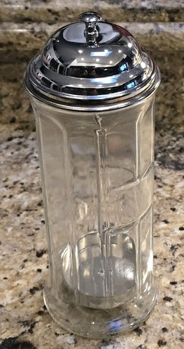 Vintage Tablecraft Glass Drinking Straw Holder Dispenser 11"