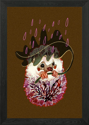 Rainy Hedgel Gerahmtes Wandbild Poster Leinwanddruck Bild