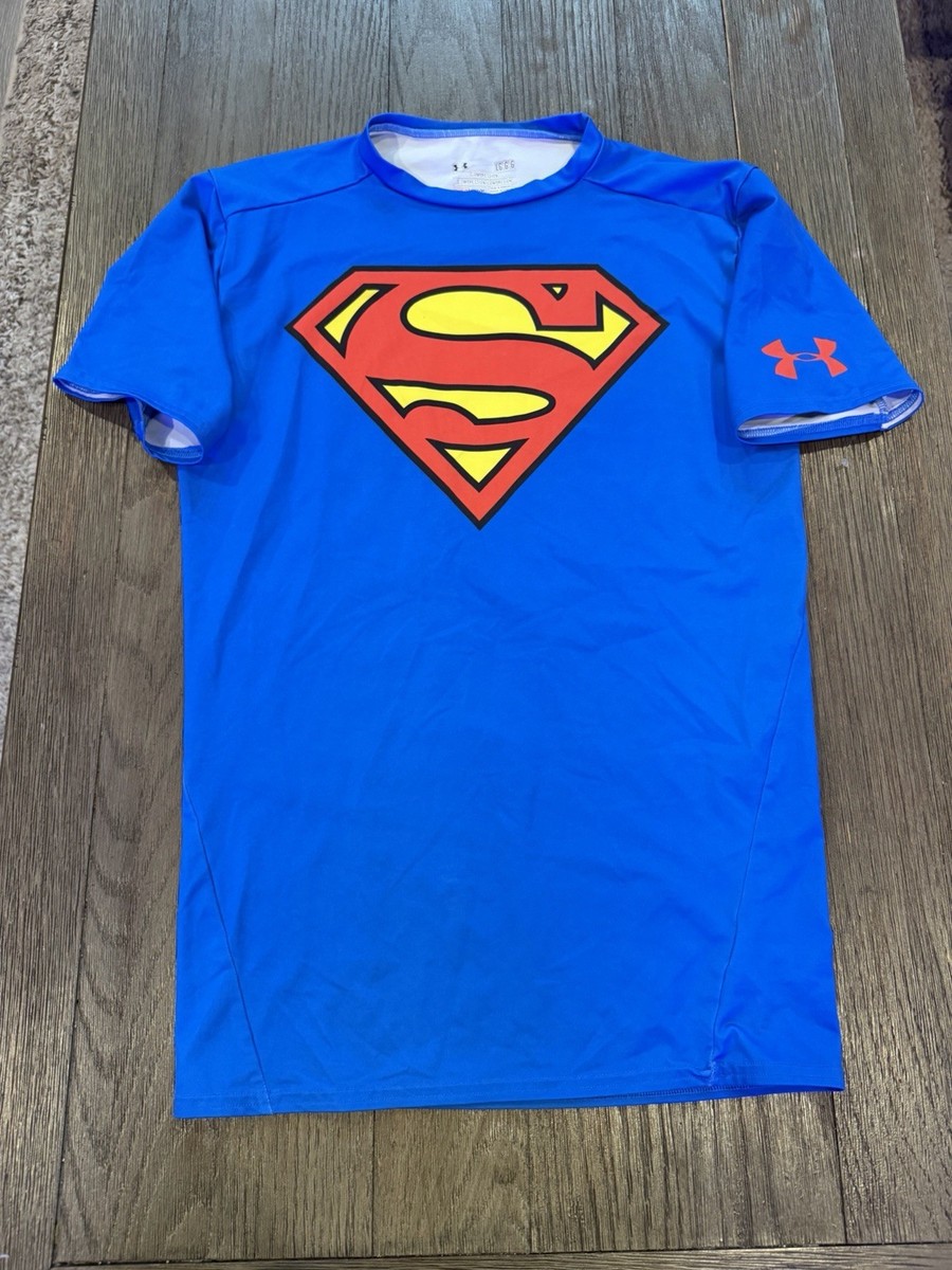 Mens Under Armour Superman Bodybuilding Spandex Compression Shirt